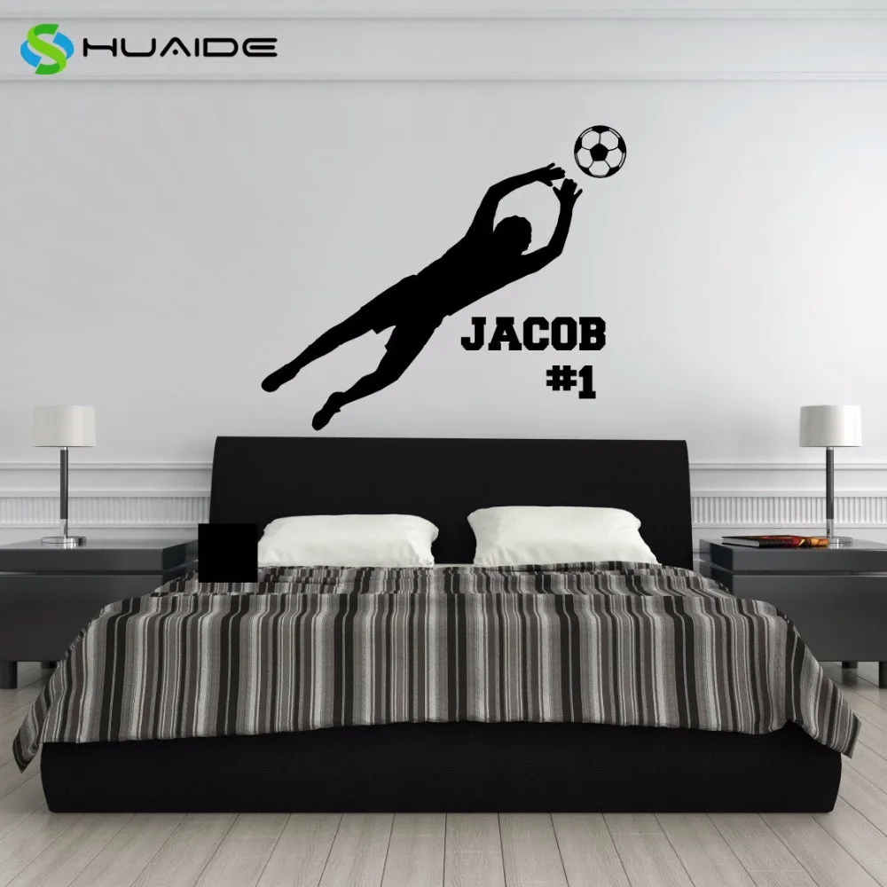 Personalized Soccer Goalie Wall Decal Vinyl Sticker For Kids Room Gym Sports Goal Keeper Home Decor Boys Art A-27 | Дом и сад