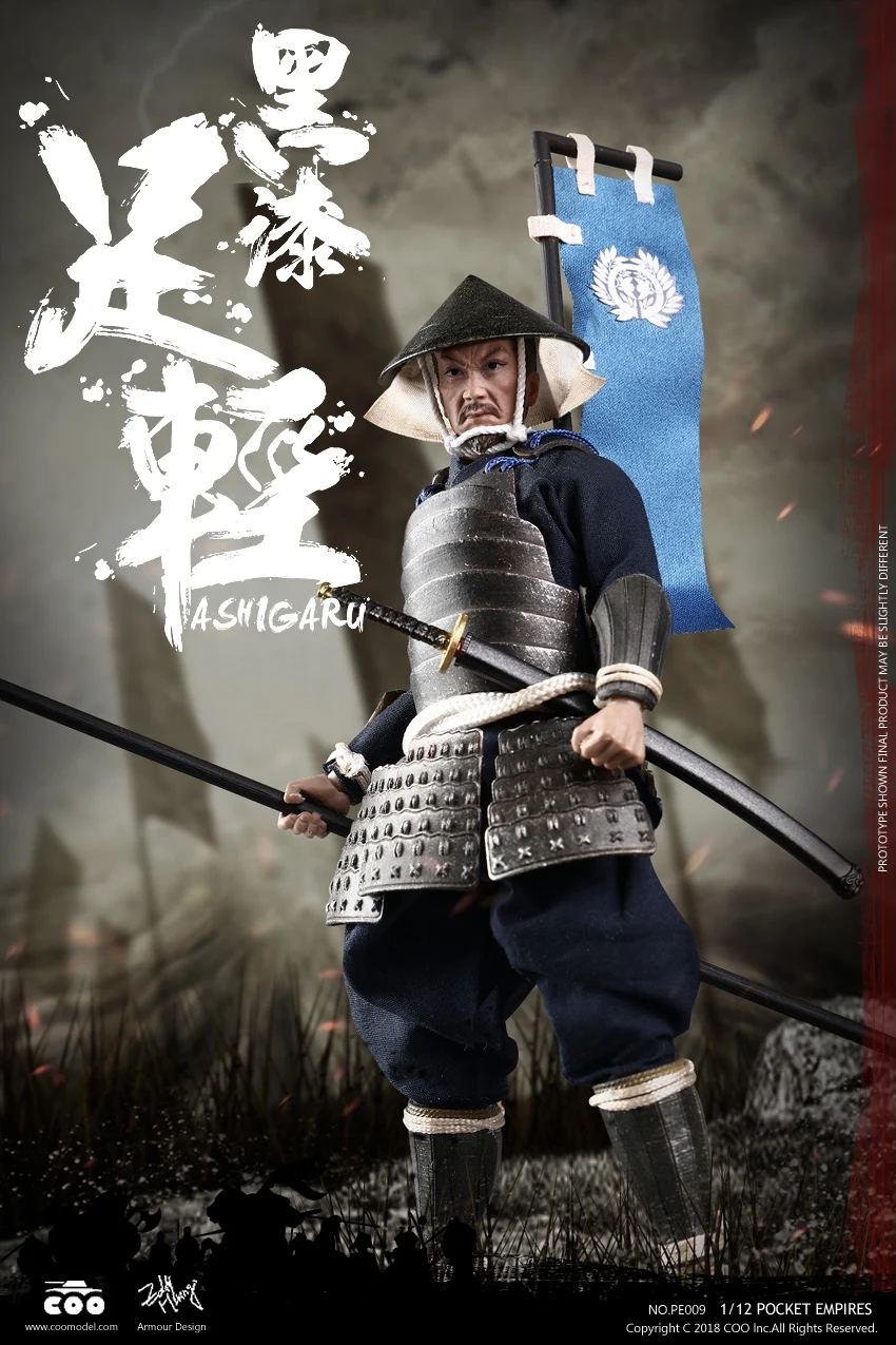 Японский самурайский солдат COOMODEL черная броня фигурка ASHIGARU 1/12|navy seals toys|mini toysbattle