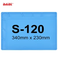 34 x 23cm blue heat resisting silicone s 120 working repair mat for phone fix soldering station with scale rule 80pcslot