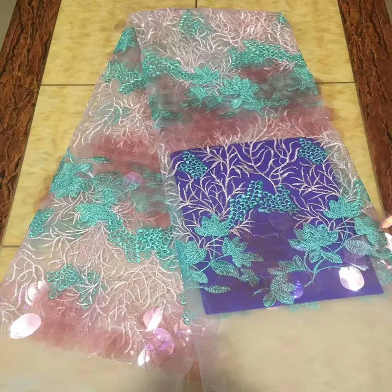 Flower Applique Lace Fabric With Sequins French African Mesh Net Guipure Red For India Dress Nigeria Swiss Voile Tulle | Дом и сад