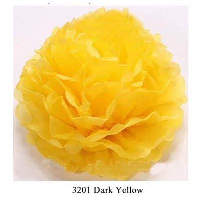 3201 dark yellow YO CHO бумага помпон Искусственные цветы 20 30 см Свадебная декоративная бумага помпон свадебный цветок голова день рождения декоративный шар для вечеринки - Цвет: 3201 dark yellow