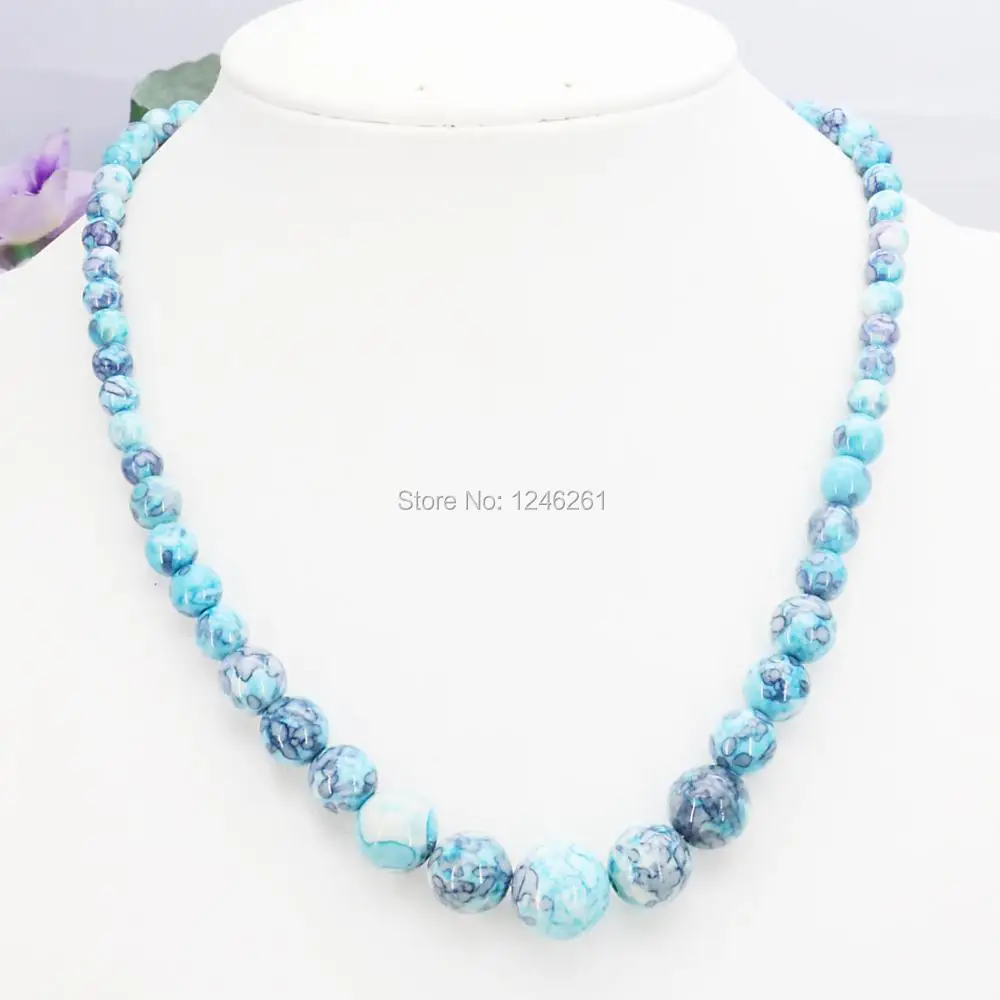 Hot Sale Crafts Tower Necklace Chain Semi-precious Stone Riverstones Rain Flower Rainbow Ornaments 6-14mm Jewelry Making 18inch | Украшения