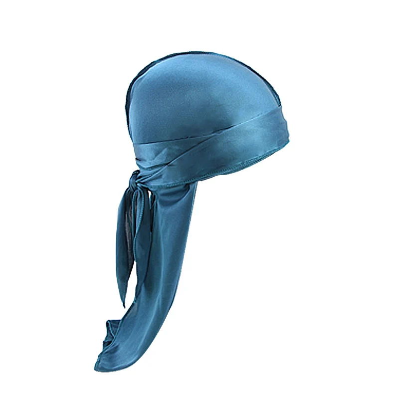 Новинка, одноцветная модная шелковистая Кепка Durag для женщин и мужчин, хип-хоп кепка, обруч для волос на голову, Doo Rag