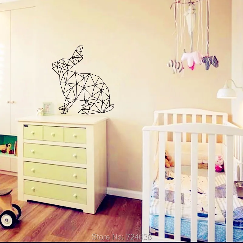 

Geometric Rabbit Wall Decal Vinyl Sticker Geometry Animal Series Wallpaper 3D Visual Effects Wall Art Mural - Custom Home Decor
