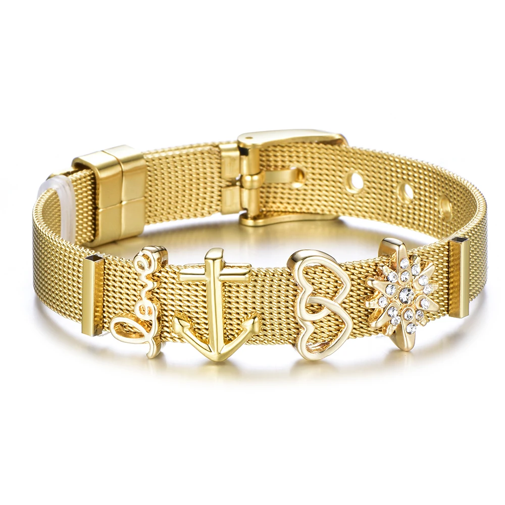 Новое поступление женский и мужской браслет из нержавеющей стали сетчатый