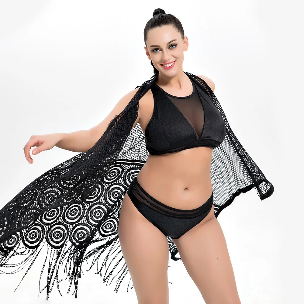 2018 Сексуальная Пляжная туника с кисточками накидка платье для женщин пляжное