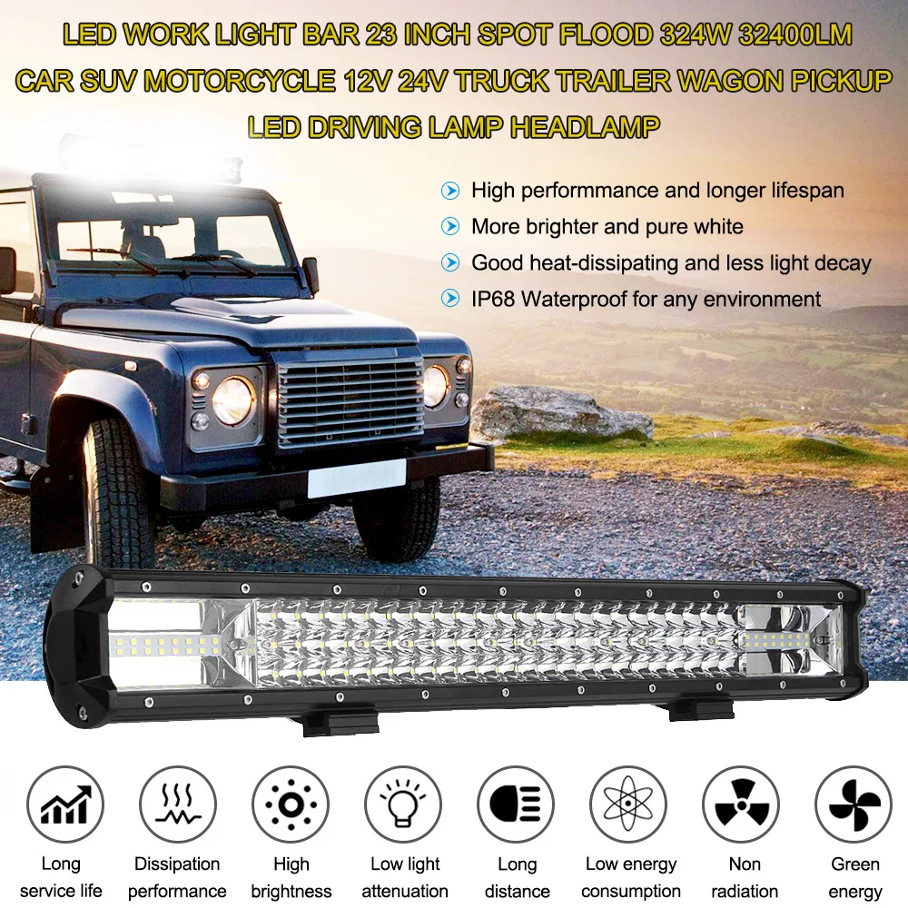 Светодиодный рабочий день светильник бар 19 дюймов прожектор 270W 27000LM автомобиль