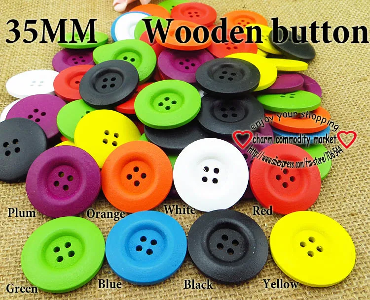 15 шт. деревянные пуговицы 35 мм|wooden buttons|painting woodclothes accessories |
