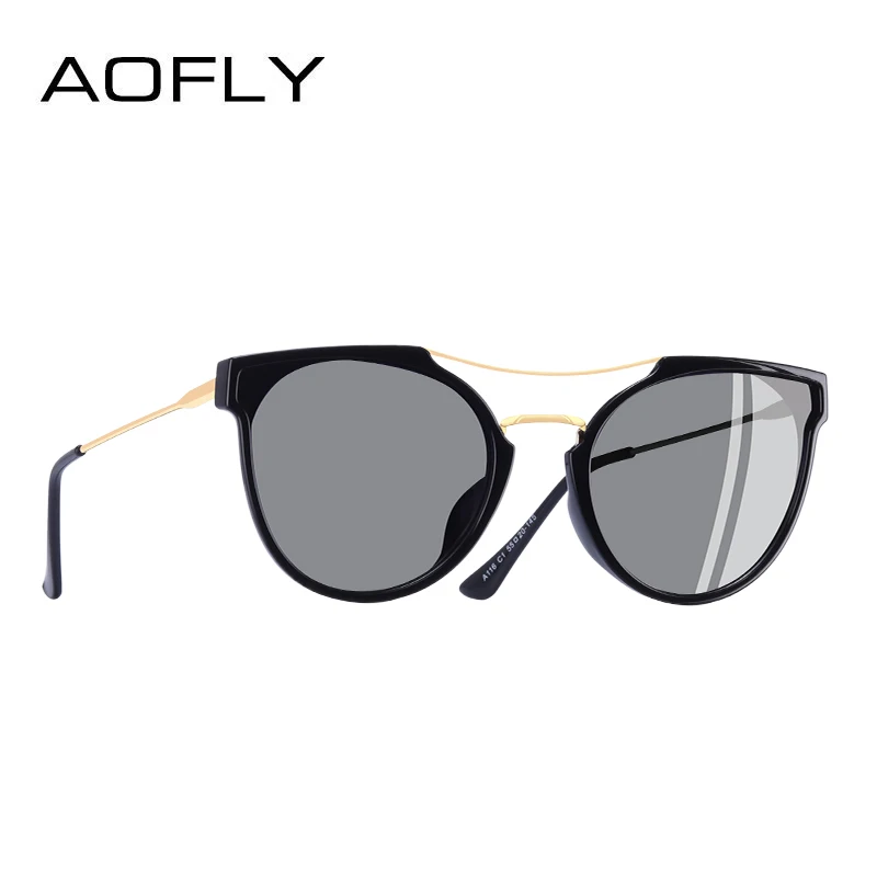 AOFLY, брендовые, дизайнерские, модные, сексуальные, кошачий глаз, поляризационные солнцезащитные очки, женские,, солнцезащитные очки, классические, градиентные, очки, UV400, A116 - Цвет линз: C4Silver