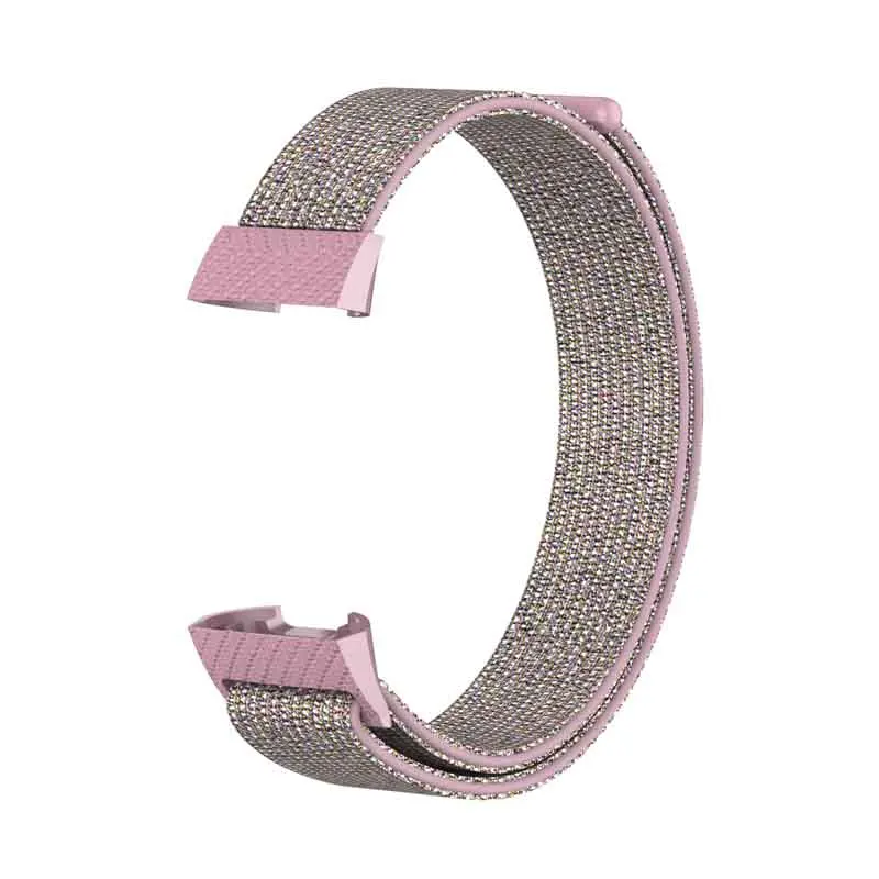 Нейлоновый ремешок Correa для Fit bit Fitbit Charge 3 Band умный фитнес-браслет спортивные часы Pulsera наручные браслеты аксессуары - Цвет: Pink