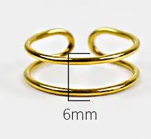 double line SHANICE, большое Золотое, классический цвет, серебро 925 пробы, регулируемое широкое кольцо, палец, унисекс, Женский образец, Открытое кольцо, браслет Bijoux, ювелирное изделие - Цвет основного камня: double line