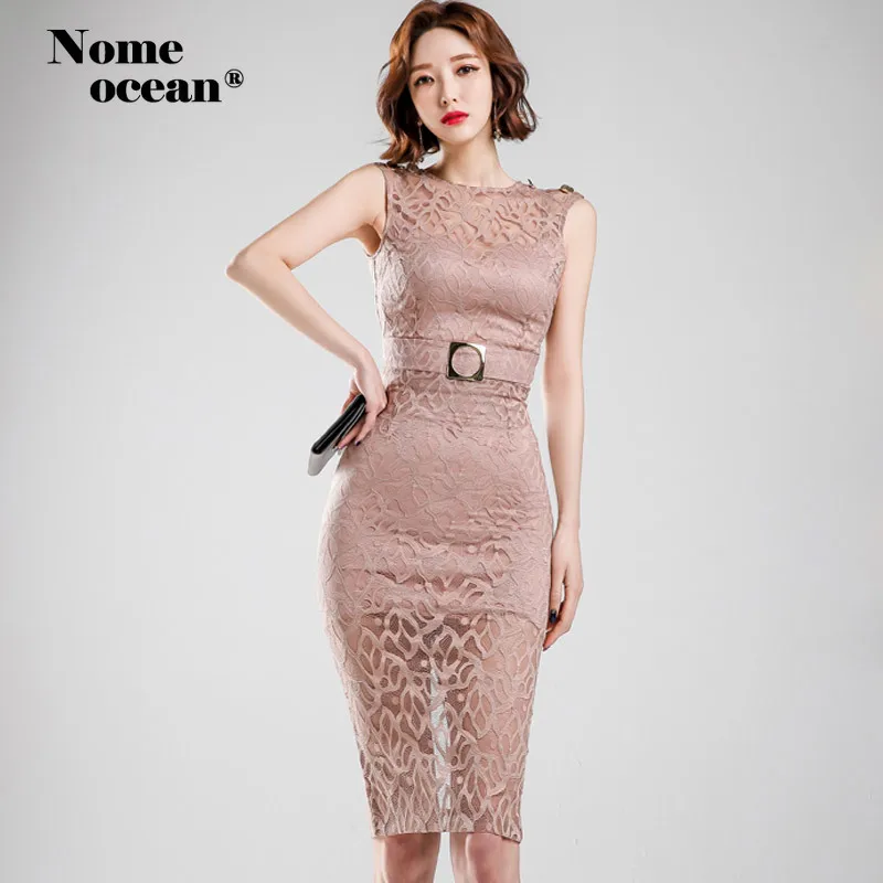 Sext/комплект из двух предметов: кружевное платье миди с высокой талией и поясом