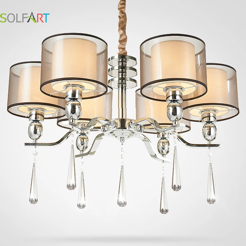 Люстры SOLFART со стеклянными кристаллами светильник для столовой хрустальные