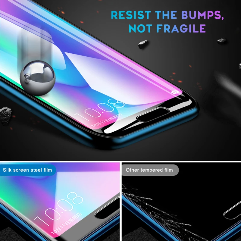 Для Honor 10 Lite 9H полное покрытие закаленное стекло для Huawei 9 8 7A 7C Pro 8X 8C Защитная