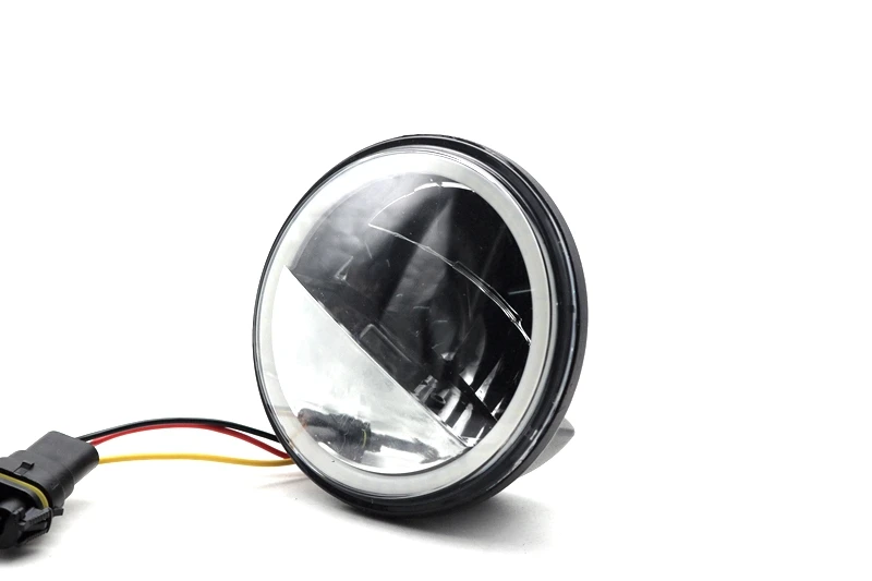 2 Pcs Reflector 4.5 Inch LED Passing Fog Lights Auxiliary Light White DRL Halo Motorcycle Fog Lamp