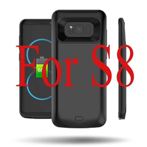 Новинка года, чехол для samsung galaxy S8 S8 Plus, перезаряжаемый внешний аккумулятор, запасное Внешнее зарядное устройство, чехол - Цвет: S8 Black case