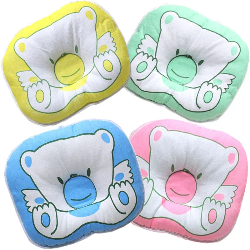

Newborn Infant Baby Bear Pattern Pillow Sleeping Support Prevent Flat Head Cushion Plush Animal Shape Cute Soft Pillow