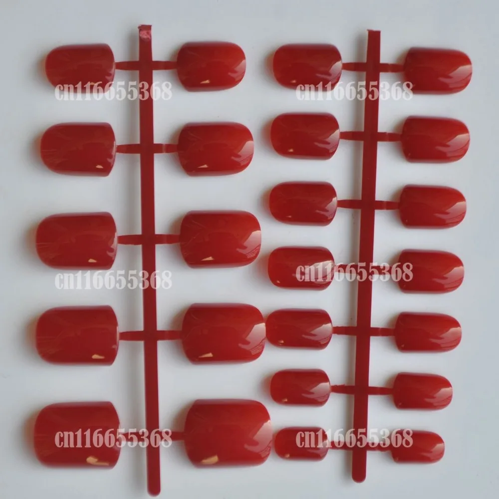 24 шт блестящий темно красный модные конфетные женские накладные ногти дизайн