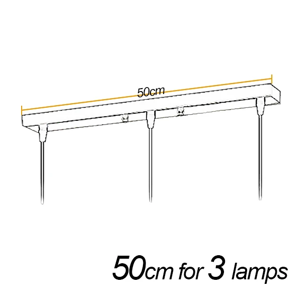 bar 50cm 3 lamps Подвесной светильник аксессуар 3 лампы бар круглый потолочный плиты Canopy настроить для подвесные светильники hanglamp - Цвет корпуса: bar 50cm 3 lamps