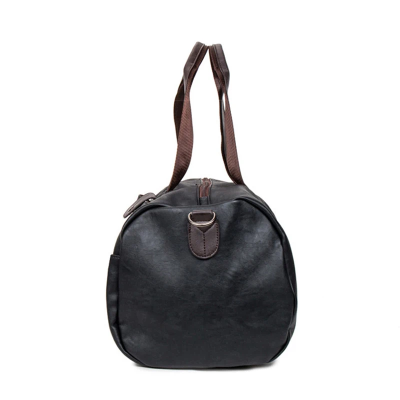 Fashion Male Travel Bag Men's PU Leather Shoulder Vintage Duffle Handbag Large Capacity Crossbody Daily Life Tote Bag Y592