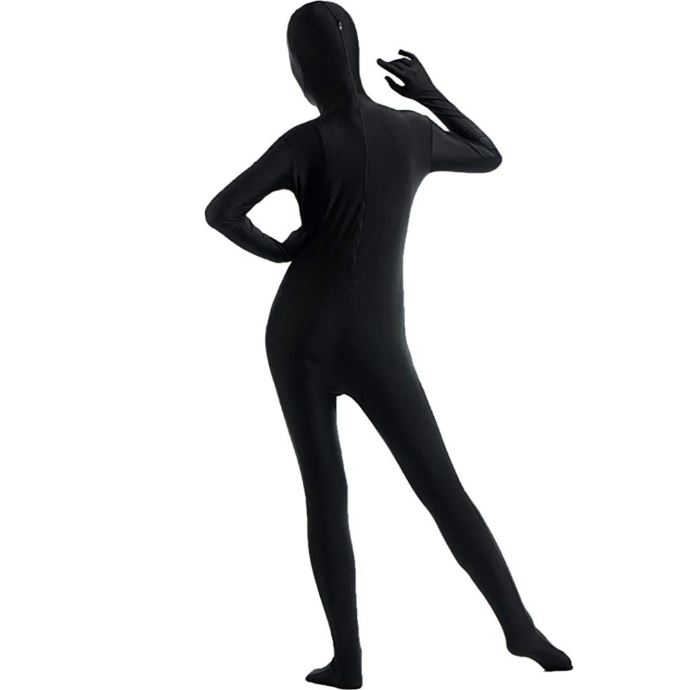 SPEERISE взрослый черный блестящий металлик Zentai костюм мужские глаза Открытые