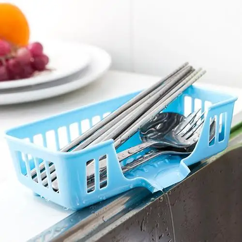 

New Cutlery Sponge Drainer Kitchen Sink Bathroom Drying Rack Organizer Storage ！