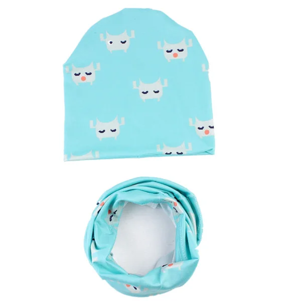 2 шт./компл. детский зимний теплый комплект: шапка + шарф милые шапочки для