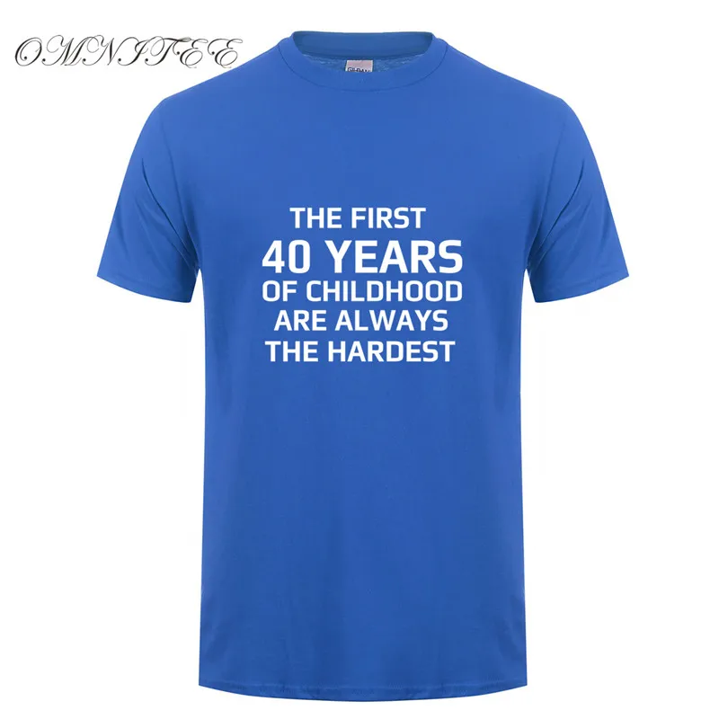 Omnitee Лето 40th День рождения Футболка первые 40 лет детства футболки Мужская