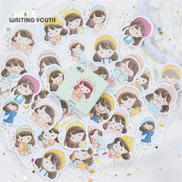 10 45pcs/set Cute Cartoon Animals Cat Bullet Journal Sticker Scrapbooking Child Diary Stickers Student Supplies Stationary - Color: 10