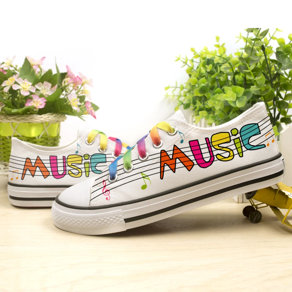 handicraft shoes children sneakers musical notation Birthday gift boys girls for spring autumn kids flats | Детская одежда и обувь