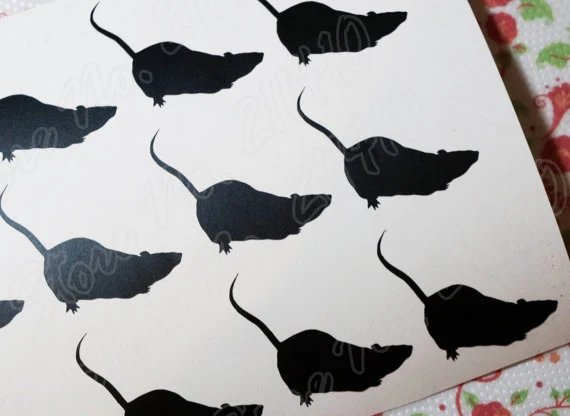 48 Rat Наклейки DIY Декор Мышь наклейка конверт печать животного декоративная сторона съемный виниловые наклейки на стены b259