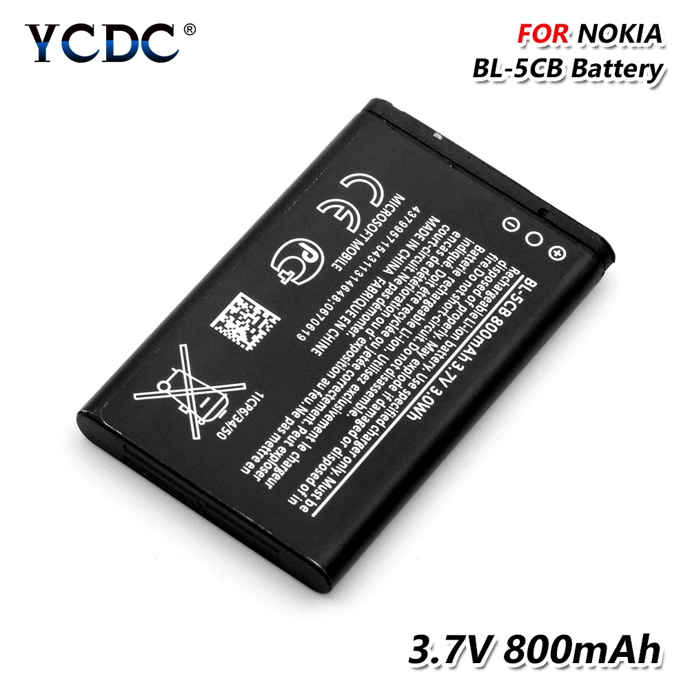 2019 литиевый YCDC 3 7 V 800mAh BL 5CB BL5CB аккумулятор для Nokia 111 113 1000 1280 3600 3660 6620 6108 N91