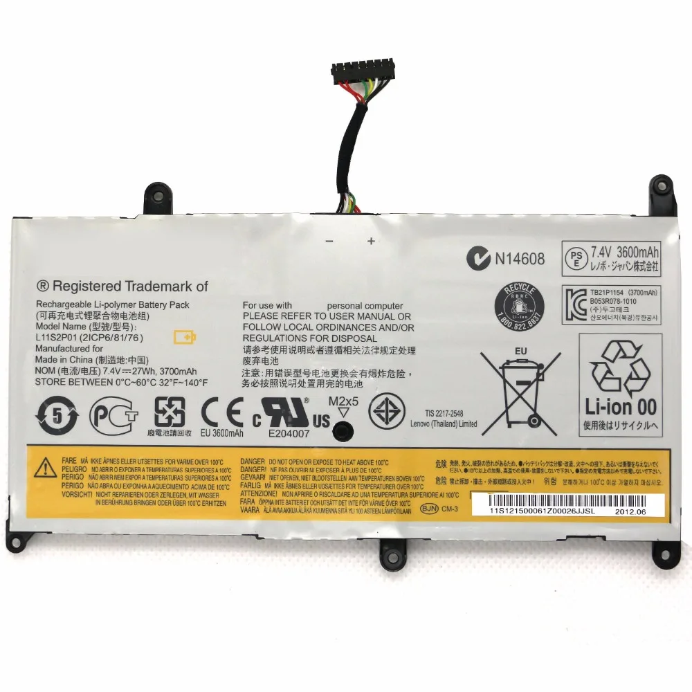 Новый оригинальный 7.4 В 27wh 3700 мАч l11s2p01 l11m2p01 Портативный тонкий Записные книжки