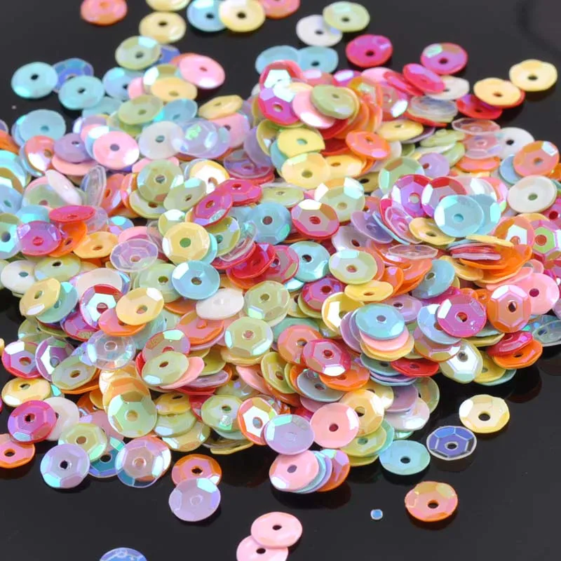 

10g AB colors Round Sequin For Crafts&Paillette Sewing Scrapbooking lentejuelas beads 6.5mm About 33g CP0355X