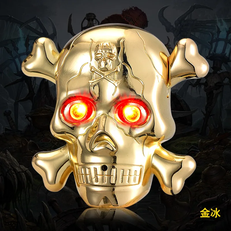 Новинка 2017 Электронная зажигалка для сигарет голова черепа страшный звук USB