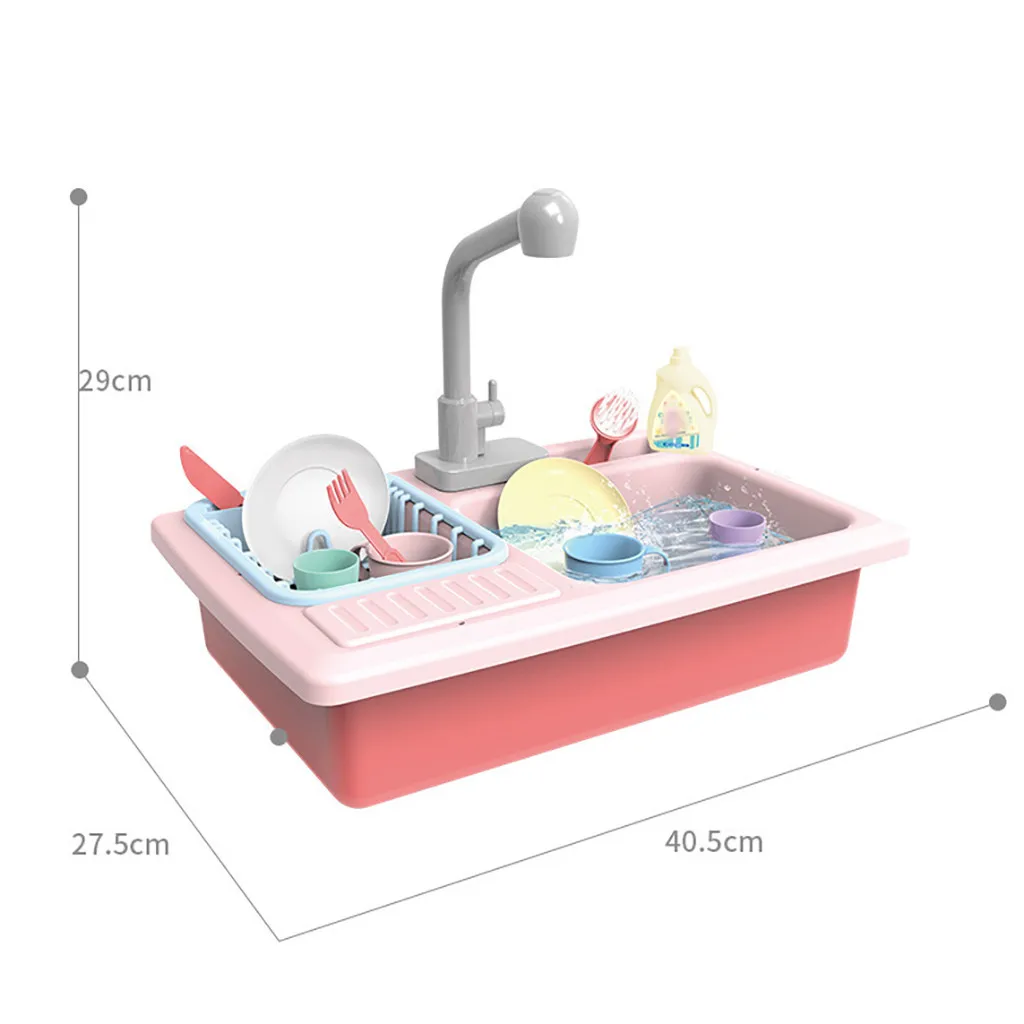 

Color Changing Pretend Play Kitchen Sink Toys Children Heat Sensitive Thermochromic Dishwash Tool Kit House Clean Toys Playhouse