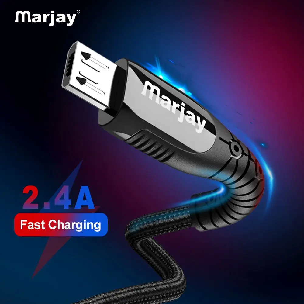 Кабель Micro USB Marjay 2.4A для быстрой зарядки usb кабель передачи данных Samsung Xiaomi Android ЗУ