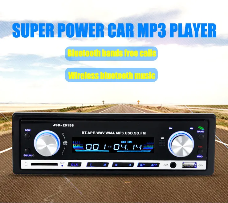 Автомобильное радио MP3 Bluetooth плеер Hands Freer плагин карта FM с Chargerd телефон 1 Din музыка