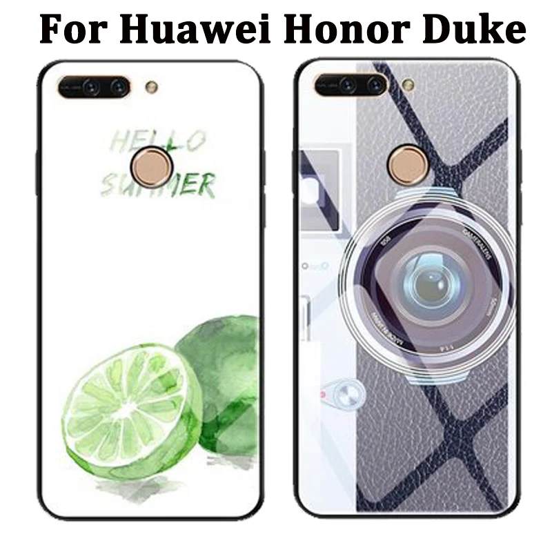 Закаленное Стекло окрашенные Чехлы для huawei Honor Duke задняя крышка HonorDuke защитной