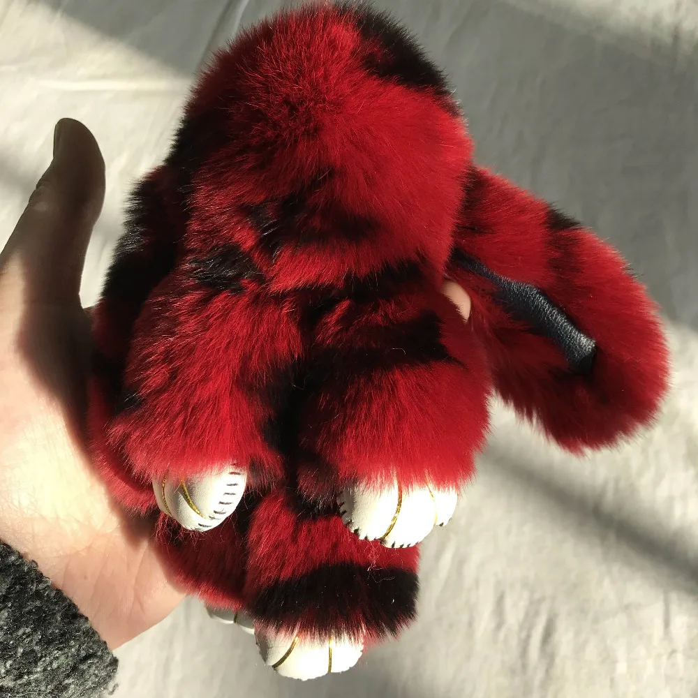 Magicfur Red Dot Настоящий мех кролика мяч с кроликом мягкая одежда принтом милой Куклы