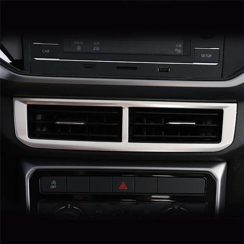 Для Volkswagen T-CROSS автомобильный Стайлинг средняя A/C вентиляционное отверстие выход панель Крышка обрезная рамка аксессуары для интерьера