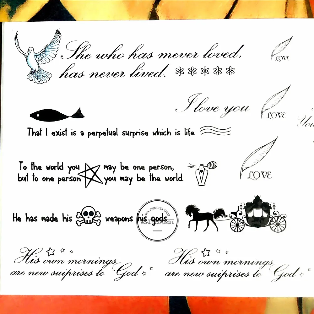 SHNAPIGN мудрые влюбленные стихи слова временное боди арт флэш Татуировка наклейка