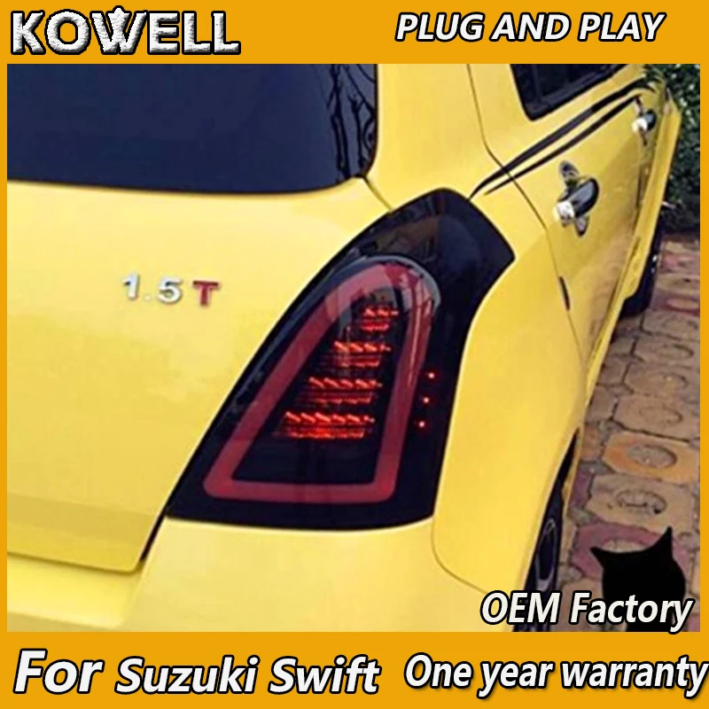 

KOWELL Car Styling for Suzuki Swift Taillights 2005-2014 Swift Rear Light DRL+Turn Signal+Brake+Reverse auto Accessories