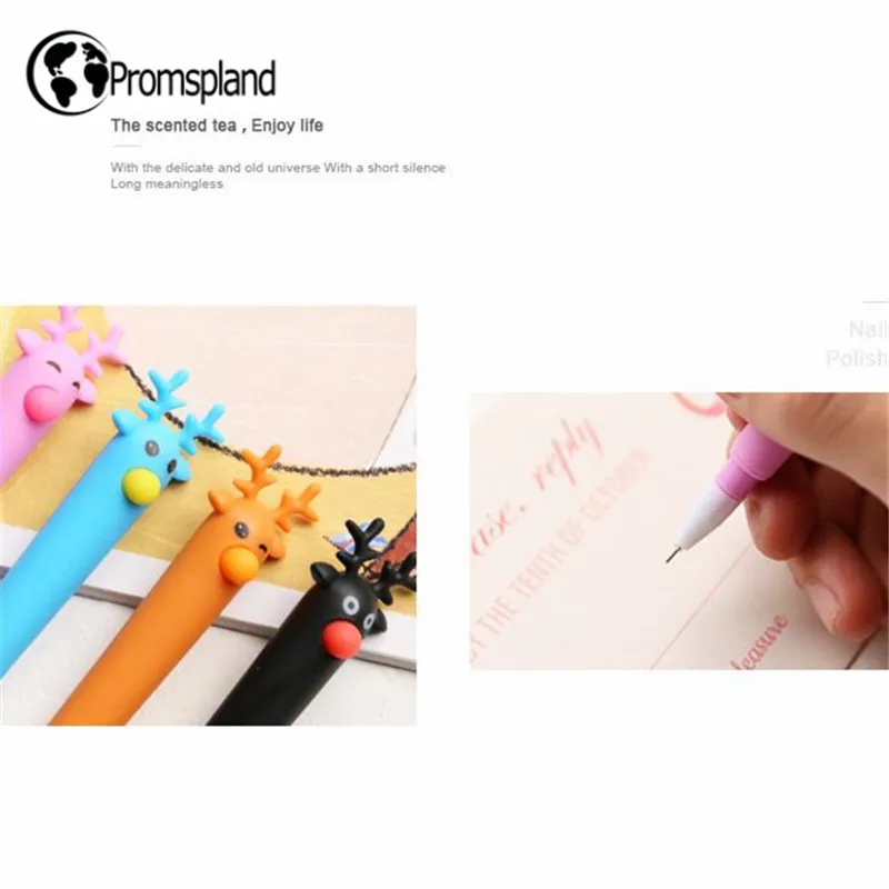 100PCS Pere David's Deer Gel Pen Animals Gels Office School Supplies Students Girls Gifts 0.5mm Stationery Canetas 15.5cm | Канцтовары