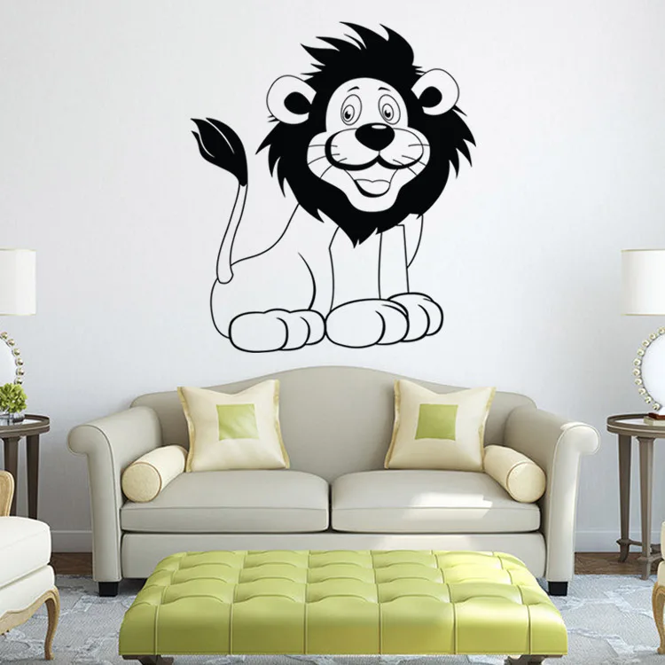 Бесплатная доставка украшение на стену в виде льва виниловая наклейка стиле