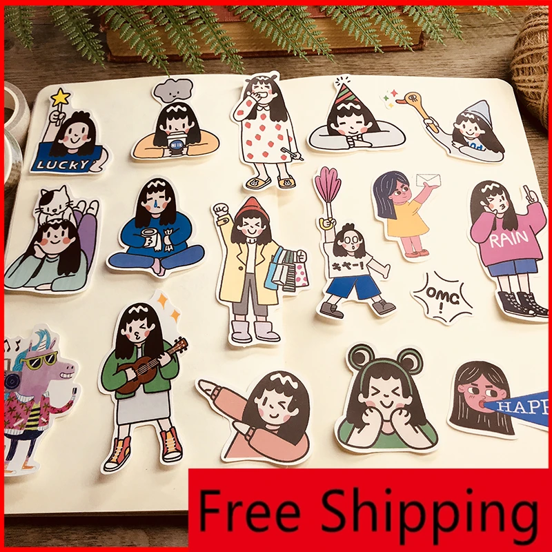 23 pcs Lively girl series personalized scrapbook Stickers scrapbooking material sticker happy planner craft Diary | Дом и сад