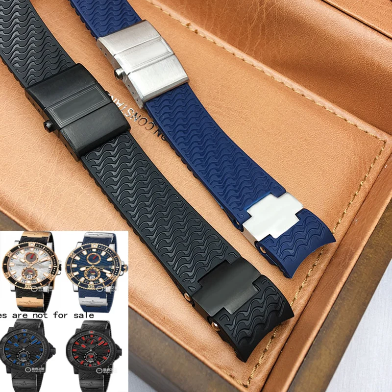 Подходит для Ulysse Nardin Diver 263/266 мужской ремешок 22 мм водонепроницаемый резиновый