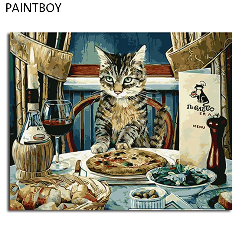 PAINTBOY картина современная картина в рамке картины по номерам DIY картина маслом на холсте домашний декор кошки