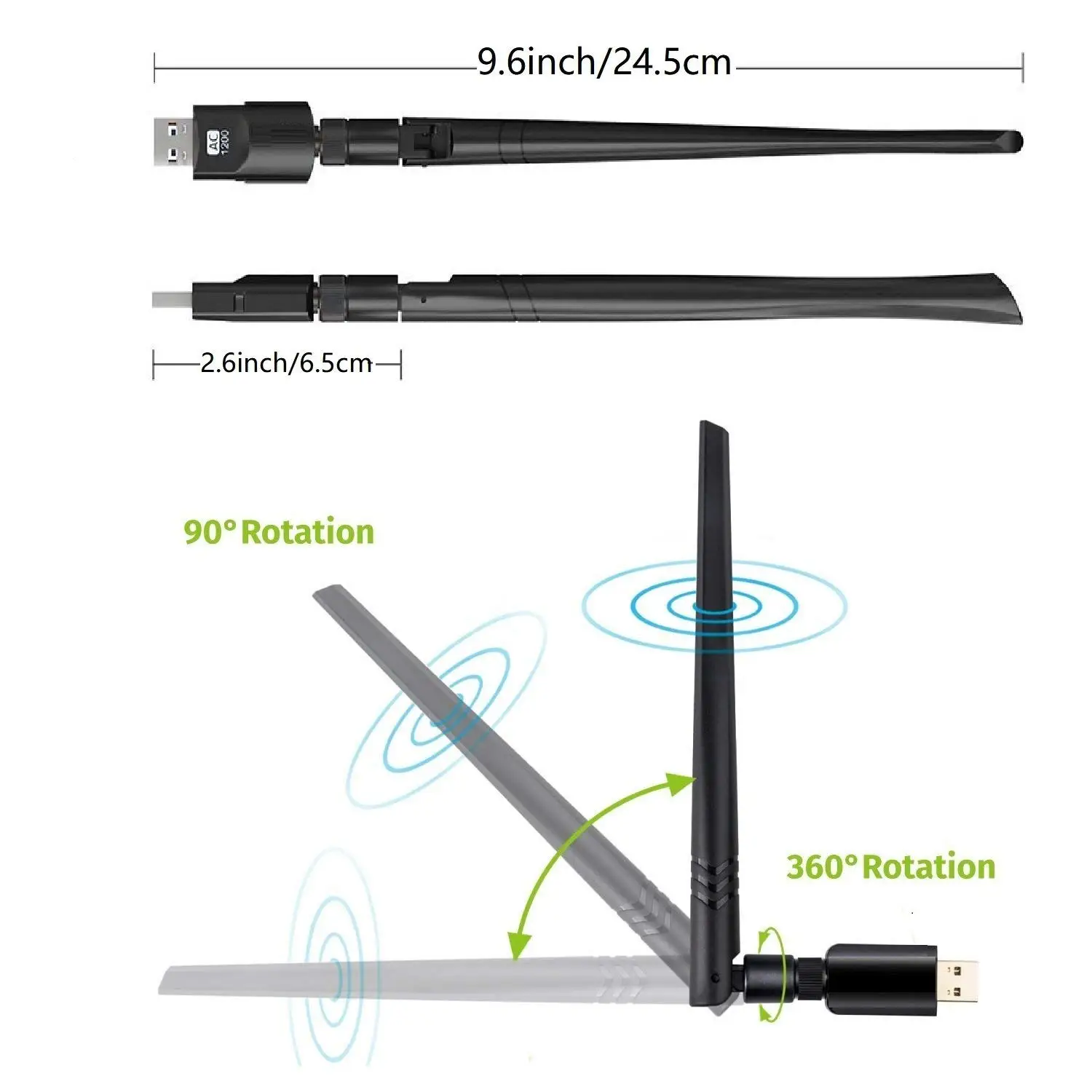USB WiFi адаптер 1200 Мбит/с двухдиапазонный 2 4 ГГц + 5 ультра скоростной 802 11ac сетевой