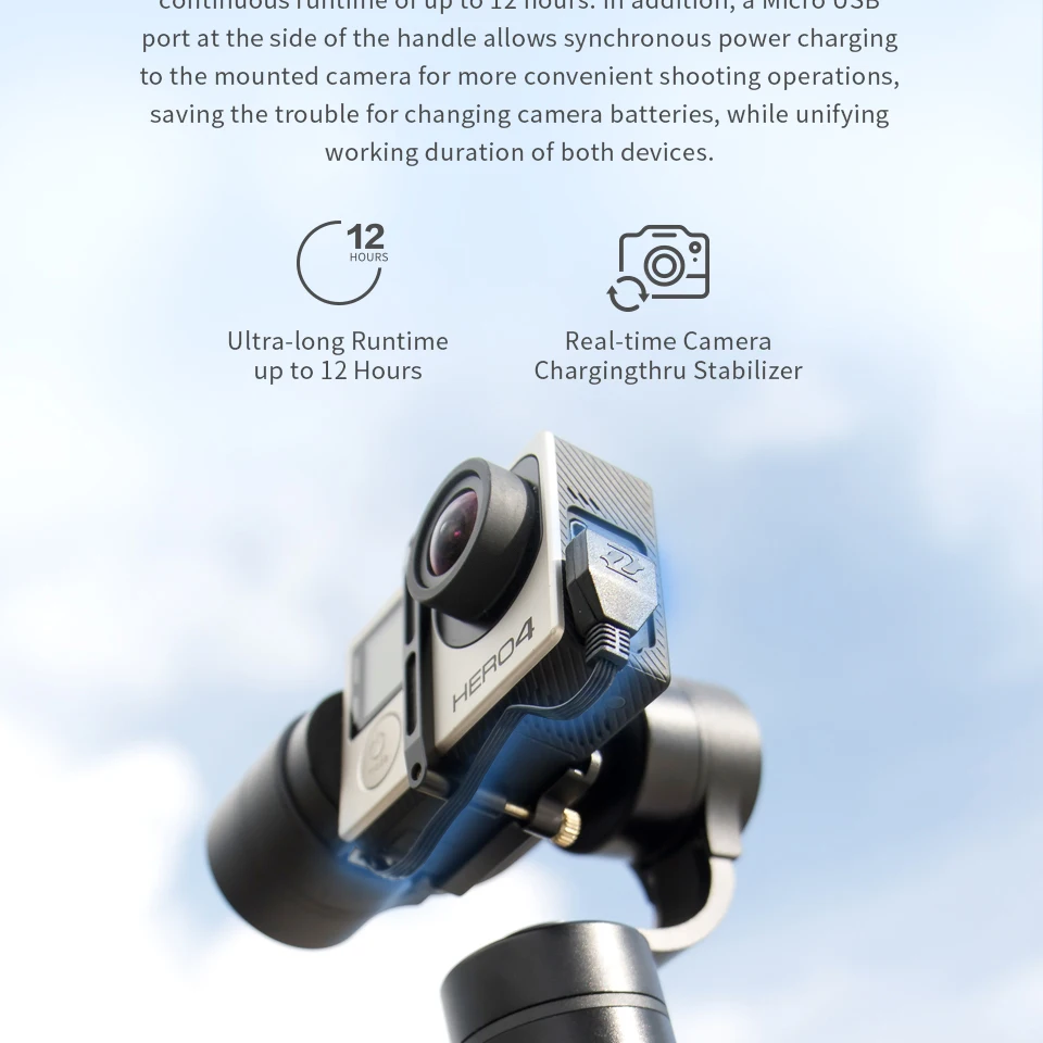 Zhiyun Z1 Evolution 3-х позиционный ручной карданный стабилизатор для gopro hero 7 белый дополнительный монитор Камера sjcam YI Action Камера s